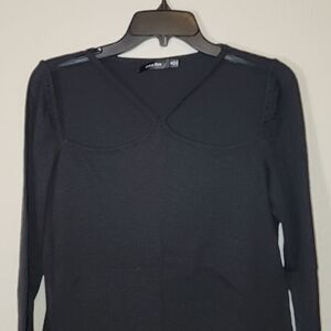 Doe & Rea Cotton top with cutout chest, long sleeve, NWOT
